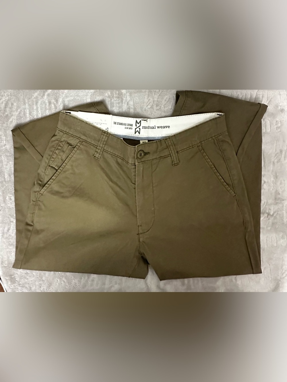 Mutual Weave Standard Chino Mens Slim Fit Flat Front Pant